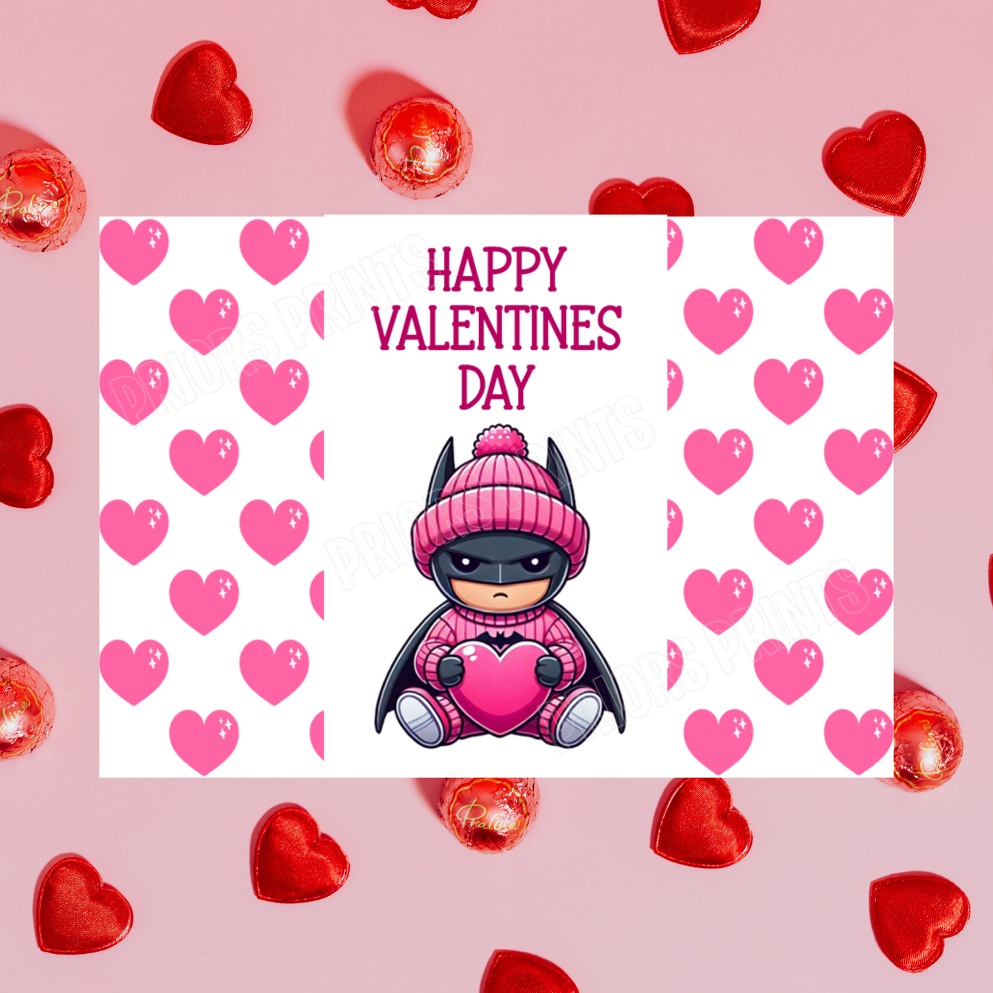 Character with Pink Heart Valentines Day Chocolate Bar Wrapper I Spiderman I Groot I Stitch I Mario I Pikachu I Iron Man I Deadpool I Sonic