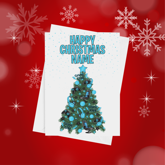 Gamer Tree Personalised Christmas Card