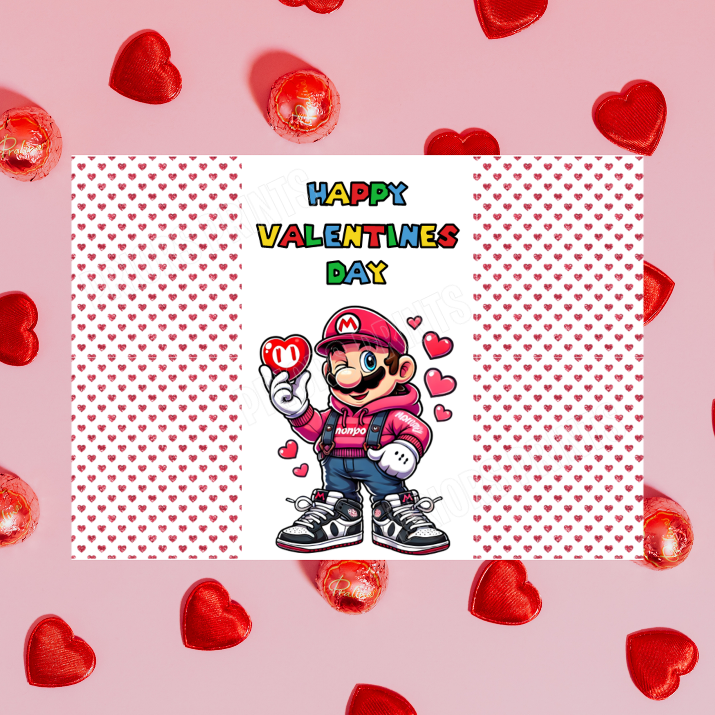 Super Mario Valentines Day Chocolate Bar Wrappers I Luigi