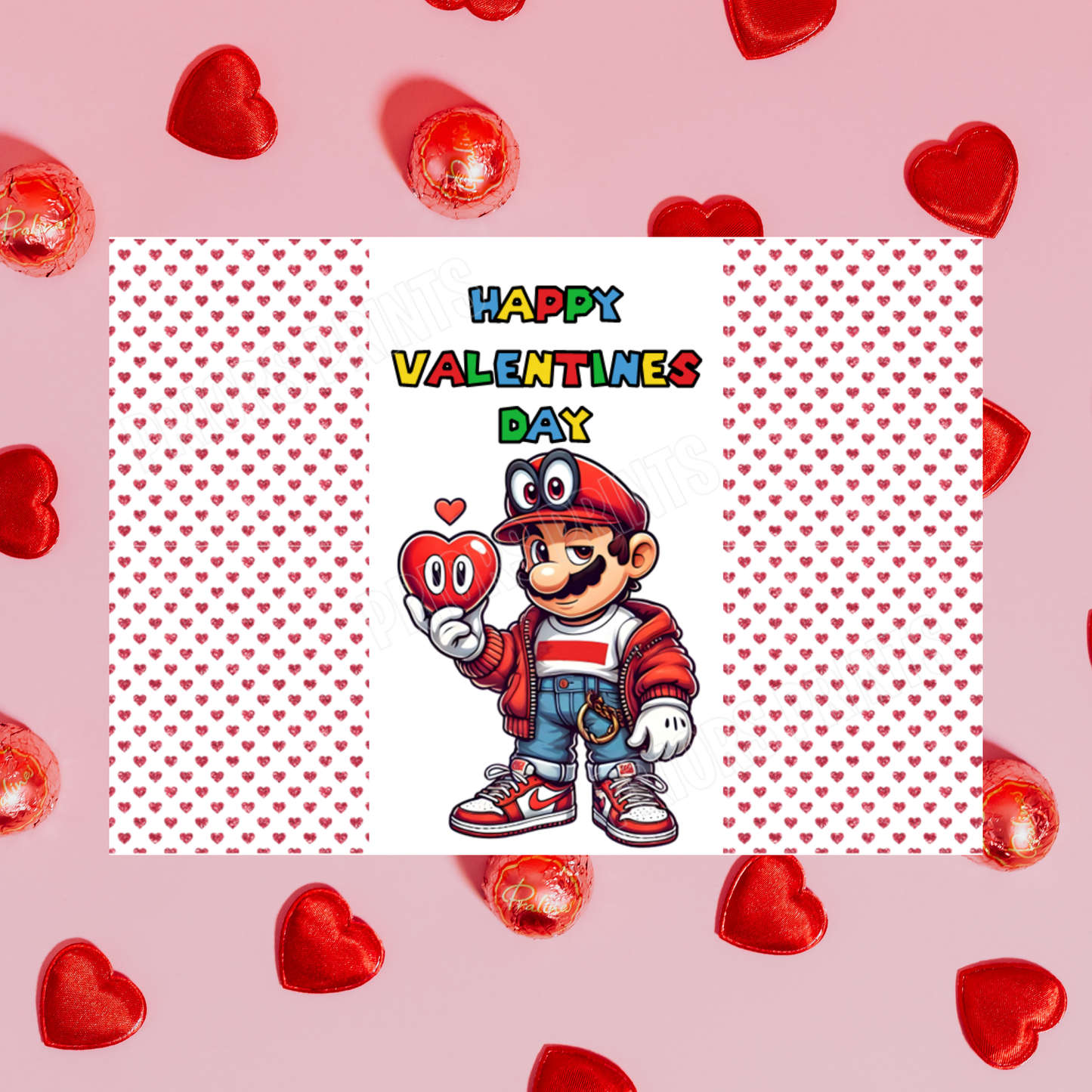 Super Mario Valentines Day Chocolate Bar Wrappers I Luigi