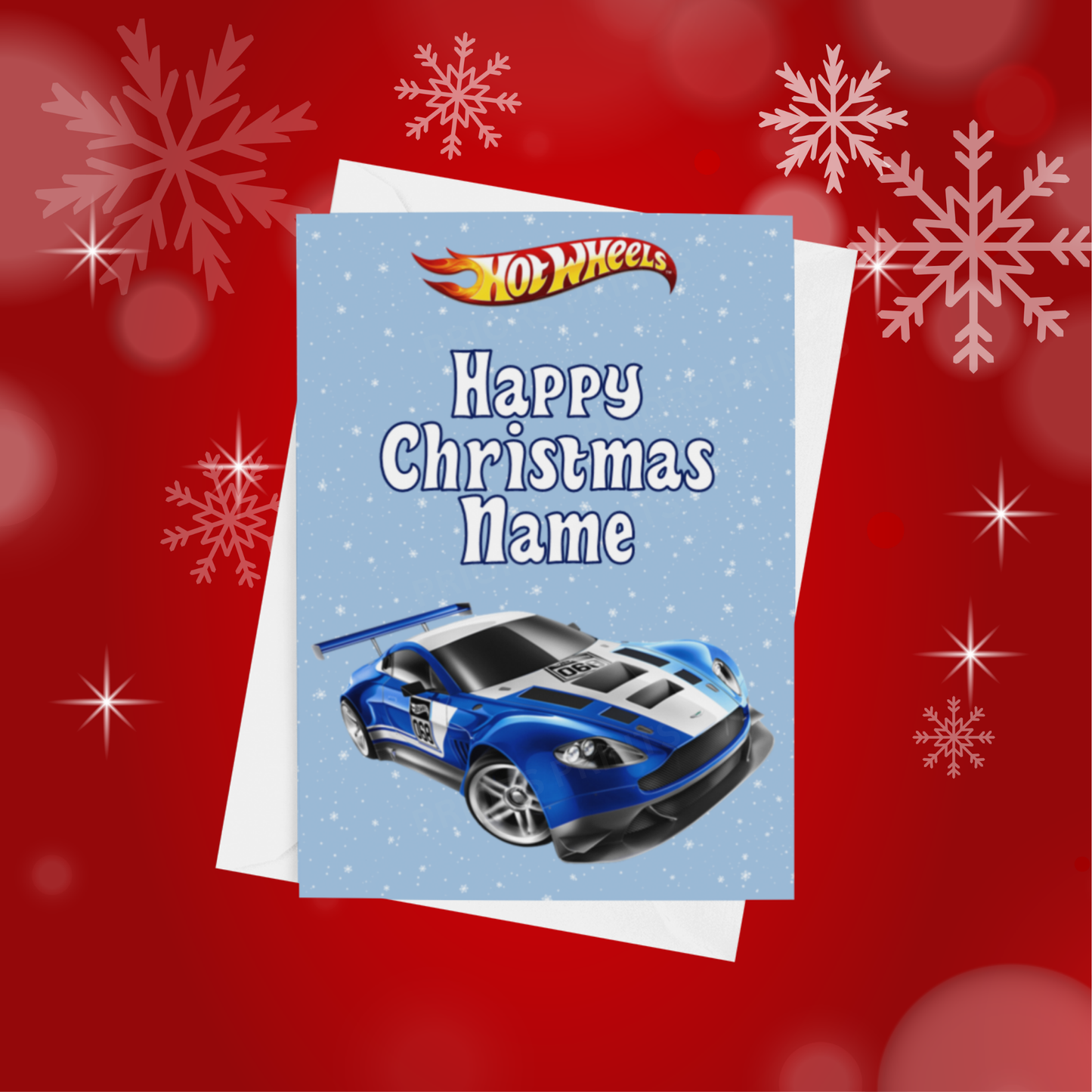 Hot wheels Personalised Christmas Card