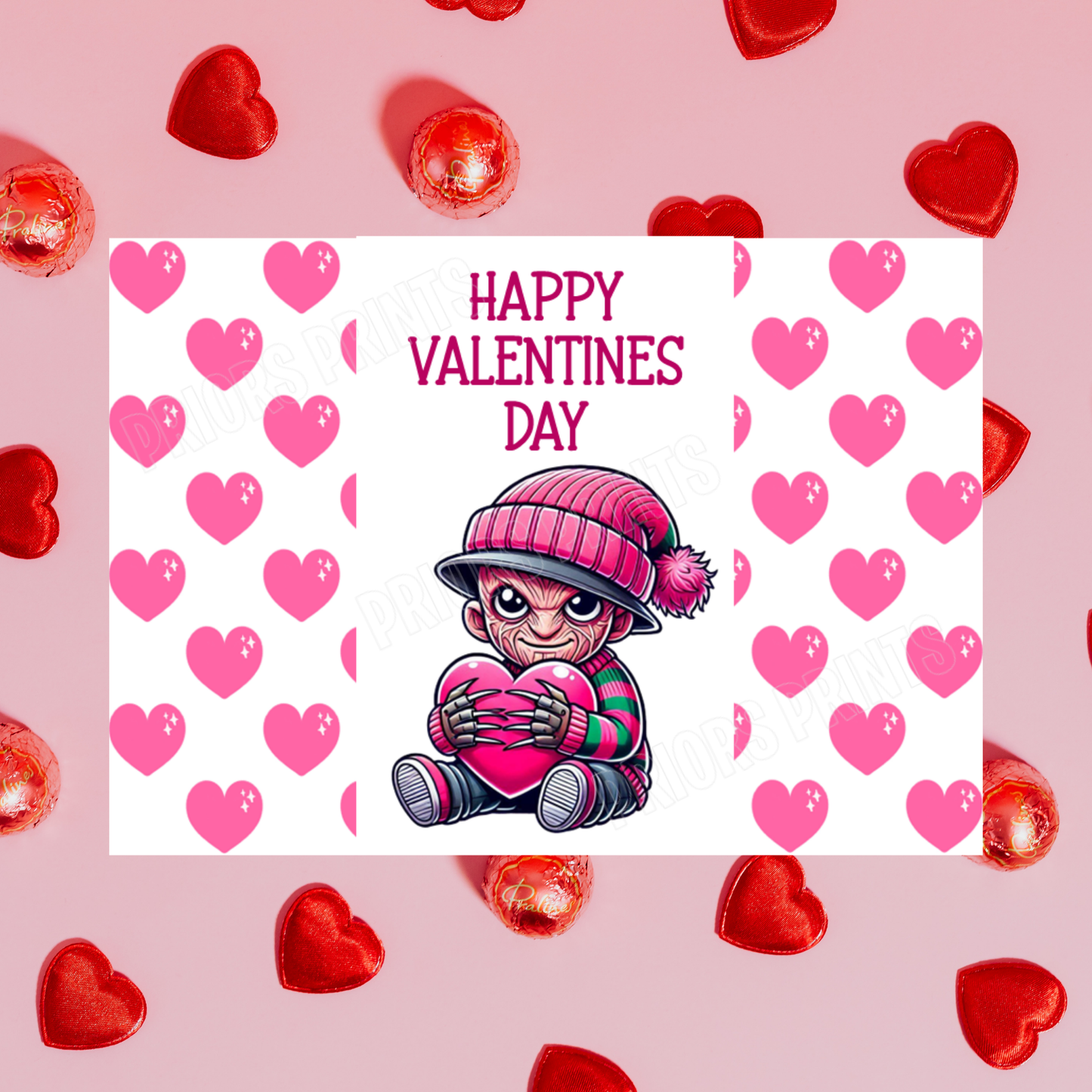 Character with Pink Heart Valentines Day Chocolate Bar Wrapper I Spiderman I Groot I Stitch I Mario I Pikachu I Iron Man I Deadpool I Sonic