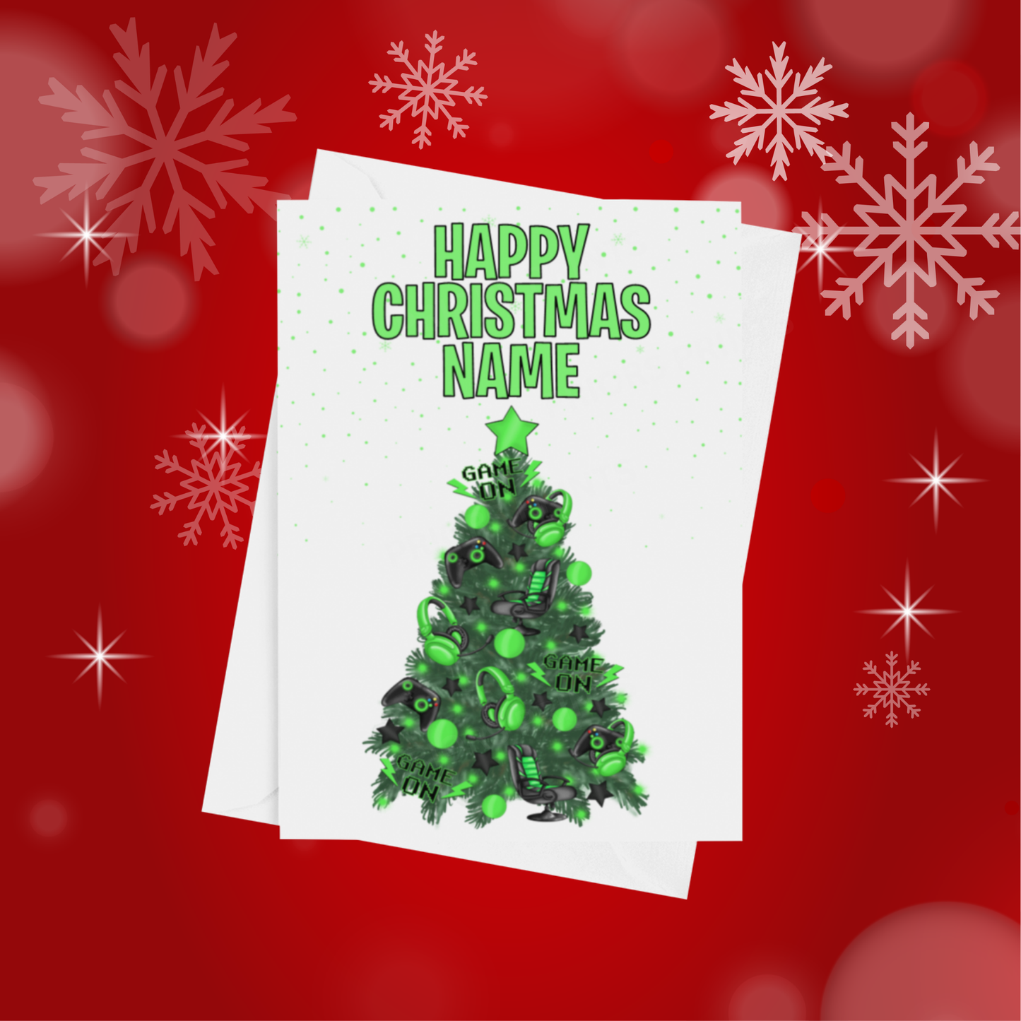 Gamer Tree Personalised Christmas Card