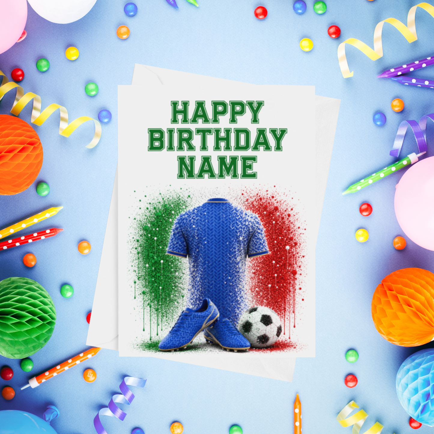 Football Shirts Personalised Birthday Card (World Teams)