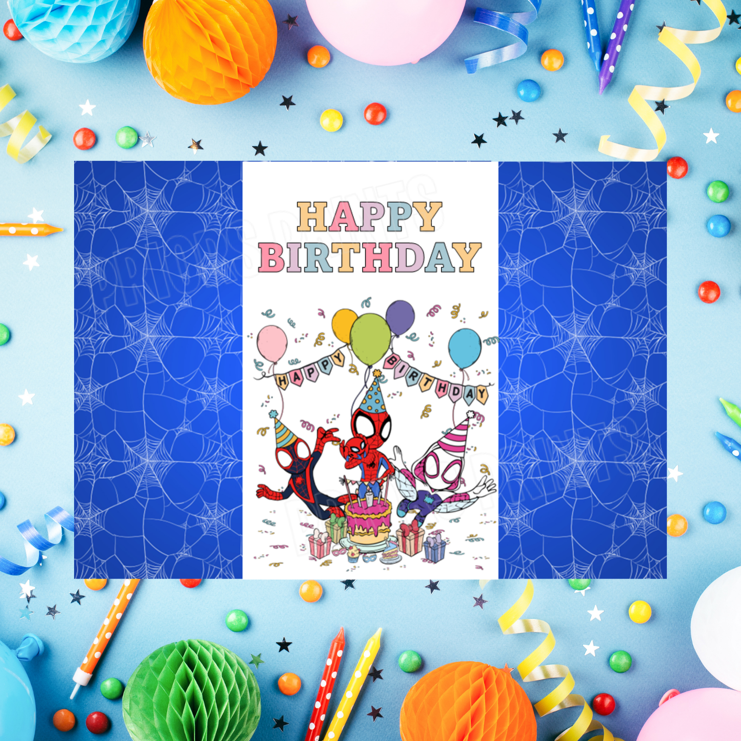 Mixed Disney Characters Birthday Chocolate Bar Wrappers I Aladdin I Beauty & The Beast I Cars I Stitch I Princess I Mickey I Spidey