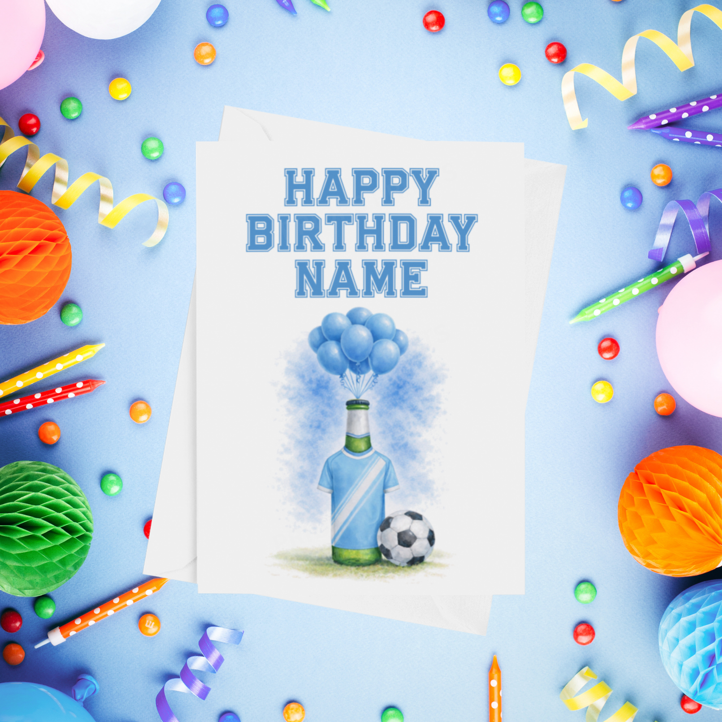 Football Team Beer Bottles Personalised Birthday Card (Premier League Teams)