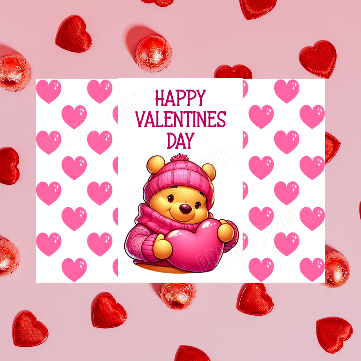 Character with Pink Heart Valentines Day Chocolate Bar Wrapper I Spiderman I Groot I Stitch I Mario I Pikachu I Iron Man I Deadpool I Sonic