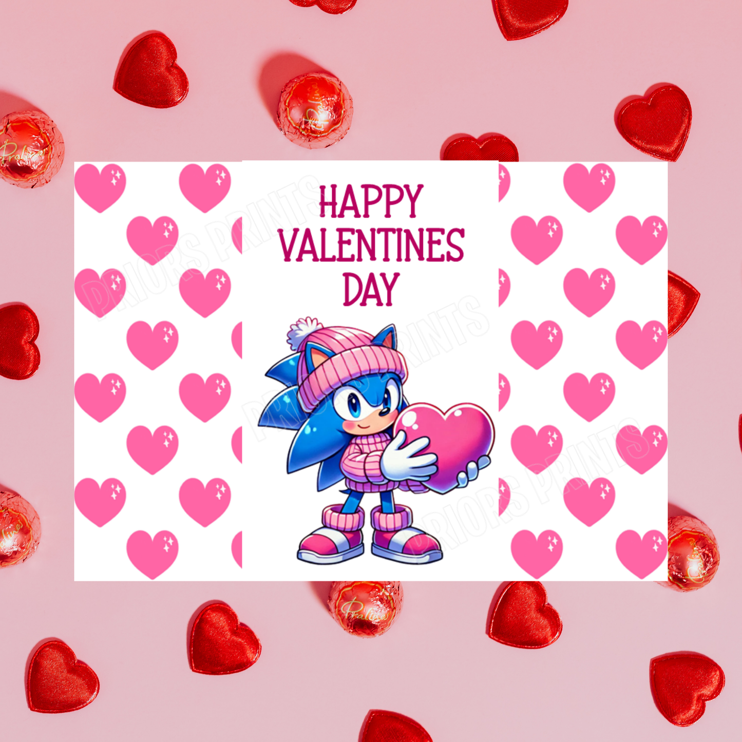 Character with Pink Heart Valentines Day Chocolate Bar Wrapper I Spiderman I Groot I Stitch I Mario I Pikachu I Iron Man I Deadpool I Sonic