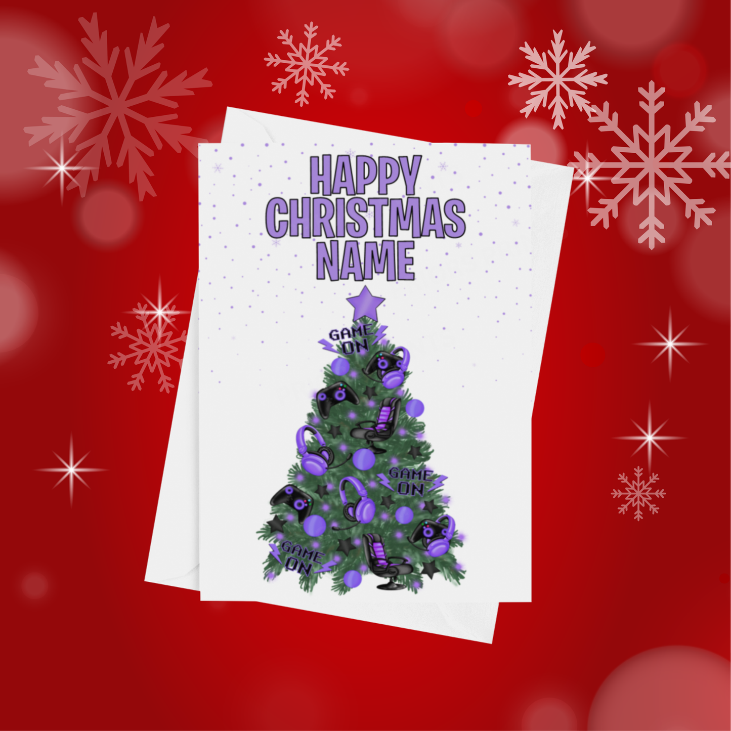 Gamer Tree Personalised Christmas Card