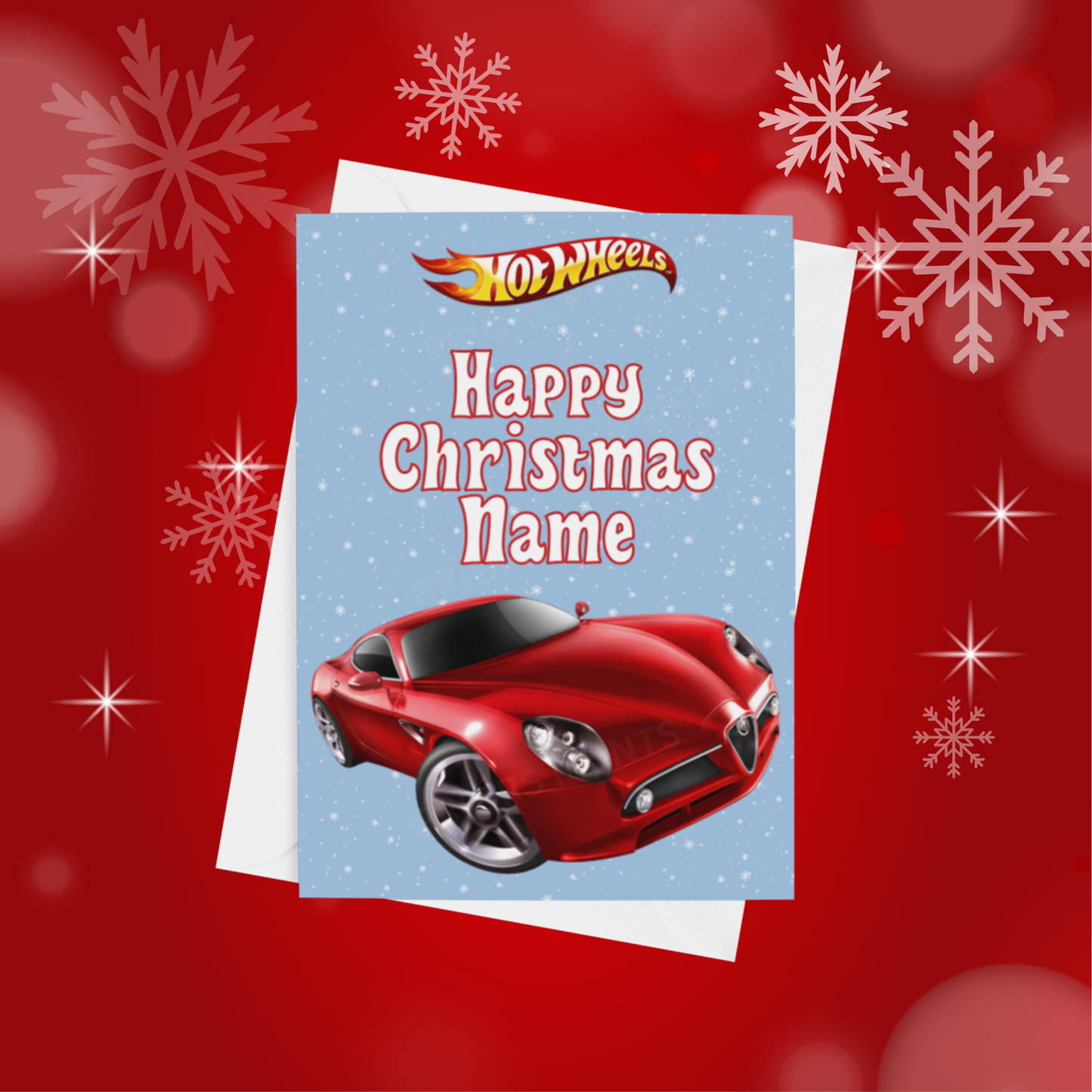 Hot wheels Personalised Christmas Card