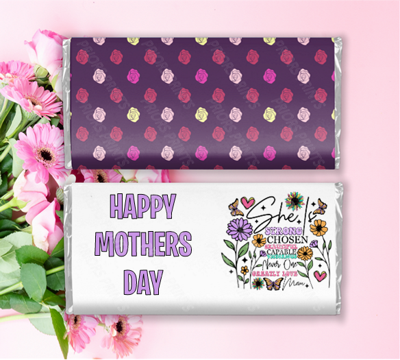 Mothers Day Flowers Chocolate Bar Wrappers