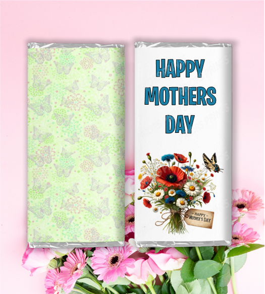 Mothers Day Flowers Chocolate Bar Wrappers