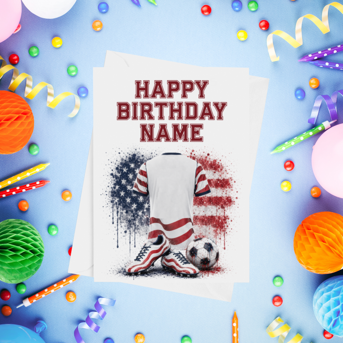 Football Shirts Personalised Birthday Card (World Teams)