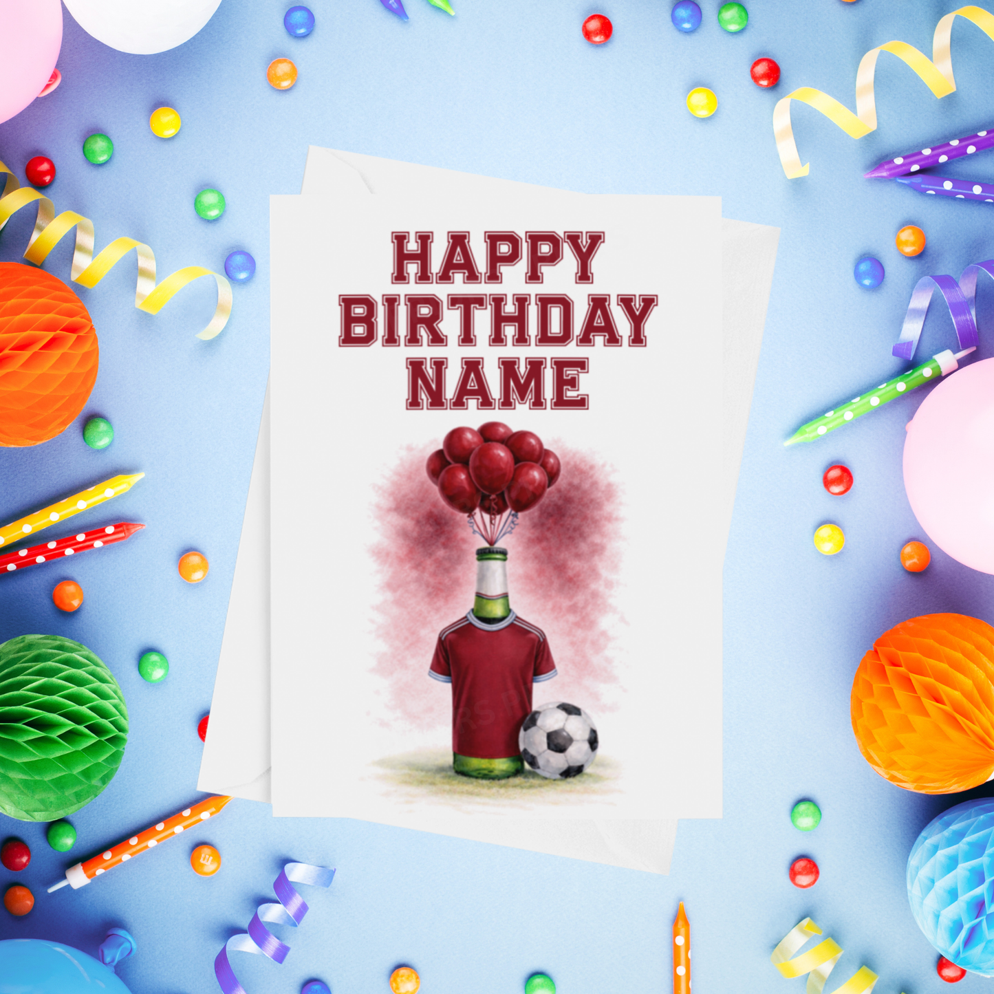 Football Team Beer Bottles Personalised Birthday Card (Premier League Teams)