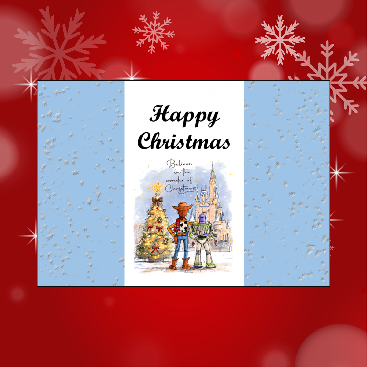 Cute Character Couples Christmas Chocolate Bar Wrapper